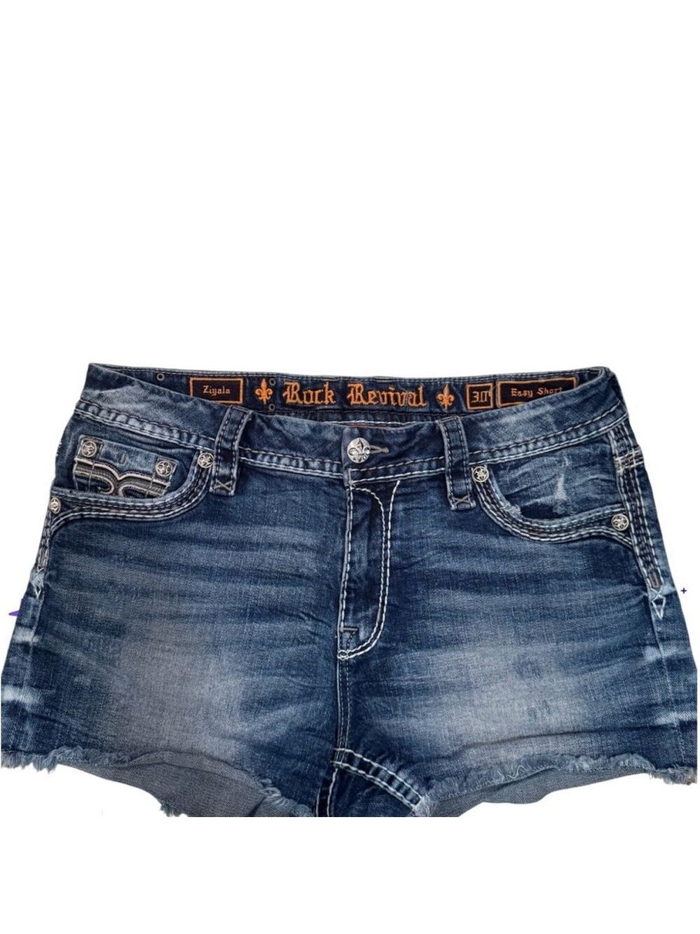 Rock Revival Ziylia Women's Distressed Denim Shorts Size 30 - Picture 5 of 7